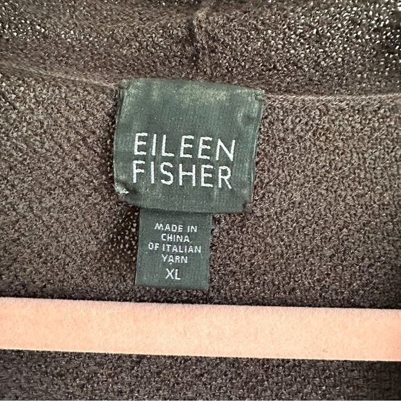 Eileen Fisher Brown Wool textured Shaped Open Cardigan sz XL - Picture 9 of 9